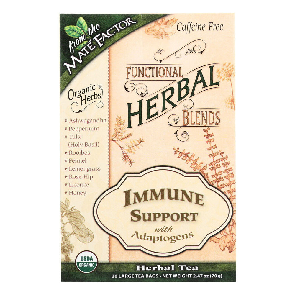 The Mate Factor Functional Herbal Blends Immune Support With Adaptogens Tea Bags, 20 Ea